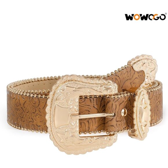 Women\'s Floral Print Western Belts Cowgirl Country Leather Belt Fashion Vintage main image 7